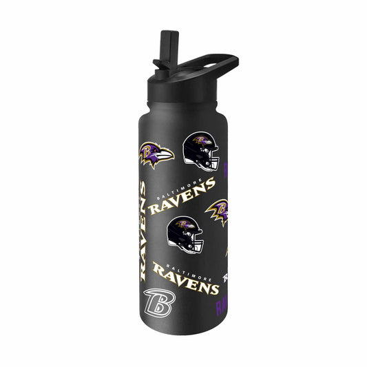 Baltimore Ravens NFL 34oz Quencher Stainless Steel Insulated Water Bottle - Black