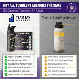 Baltimore Ravens NFL 34oz Quencher Stainless Steel Insulated Water Bottle - Black