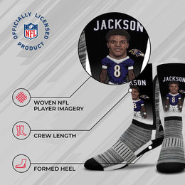 Baltimore Ravens NFL Adult V Curve MVP Player Crew Socks - Black
