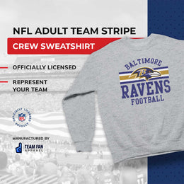 Baltimore Ravens NFL Team Stripe Crew Sweatshirt - Sport Gray