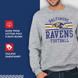 Baltimore Ravens NFL Team Stripe Crew Sweatshirt - Sport Gray
