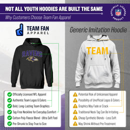 Baltimore Ravens NFL Youth Home Team Hoodie- Kids Hooded Sweatshirt - Black