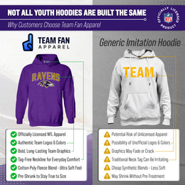 Baltimore Ravens NFL Youth Home Team Hoodie- Kids Hooded Sweatshirt - Purple