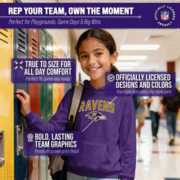 Baltimore Ravens NFL Youth Home Team Hoodie- Kids Hooded Sweatshirt - Purple