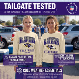 Baltimore Ravens Womens NFL Starstruck Crewneck Pullover - Cream