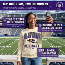Baltimore Ravens Womens NFL Starstruck Crewneck Pullover - Cream