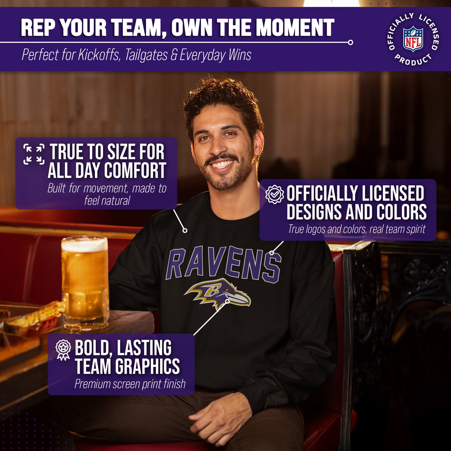 Baltimore Ravens NFL Home Team Crew - Black
