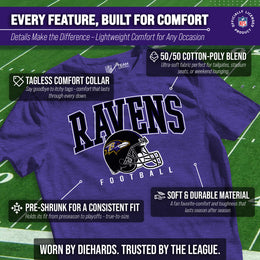 Baltimore Ravens NFL Adult All Star Heather Tag-Less T-Shirt - Purple Heather