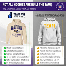 Baltimore Ravens Ladies NFL Starstruck Fleece Pullover Hooded Sweatshirt - Cream