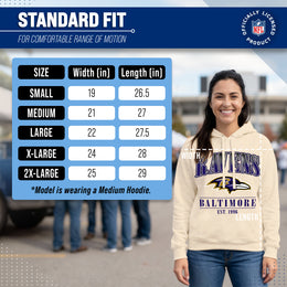 Baltimore Ravens Ladies NFL Starstruck Fleece Pullover Hooded Sweatshirt - Cream