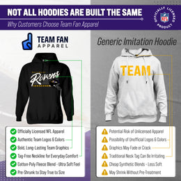 Baltimore Ravens Ladies NFL Scrimmage Line Fleece Pullover Hooded Sweatshirt - Black