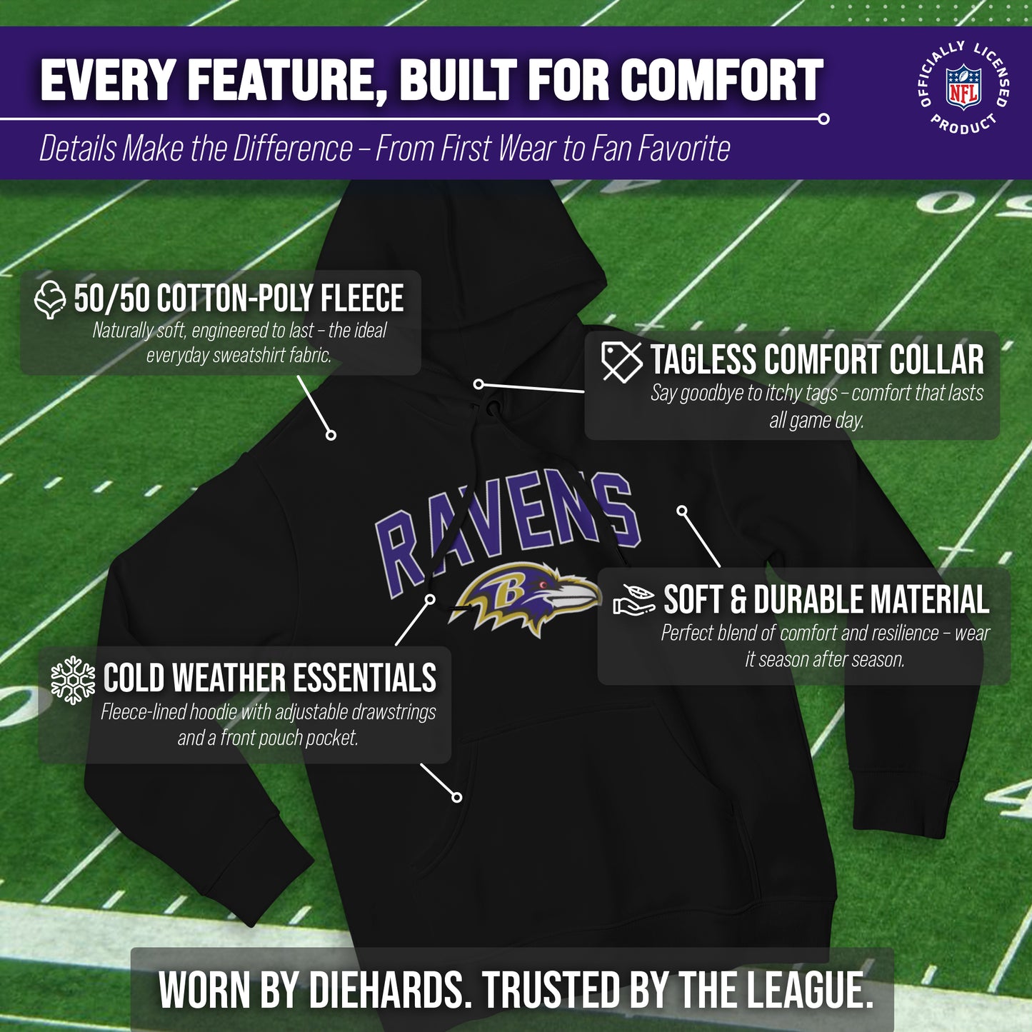 Baltimore Ravens NFL Home Team Hoodie - Black