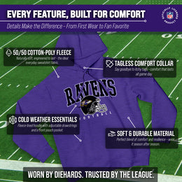 Baltimore Ravens NFL Adult Unisex All Star Soft Fleece Hooded Sweatshirt - Purple Heather