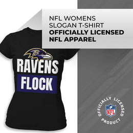 Baltimore Ravens NFL Womens Plus Size Team Slogan Short Sleeve T-Shirt - Black