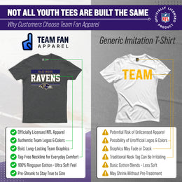 Baltimore Ravens NFL Youth Short Sleeve Charcoal T Shirt - Charcoal