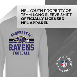 Baltimore Ravens NFL Youth Property Of Crew Sweatshirt - Sport Gray