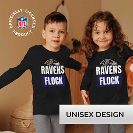 Baltimore Ravens NFL Youth Team Slogan crewneck Sweatshirt - Black