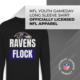 Baltimore Ravens NFL Youth Team Slogan crewneck Sweatshirt - Black