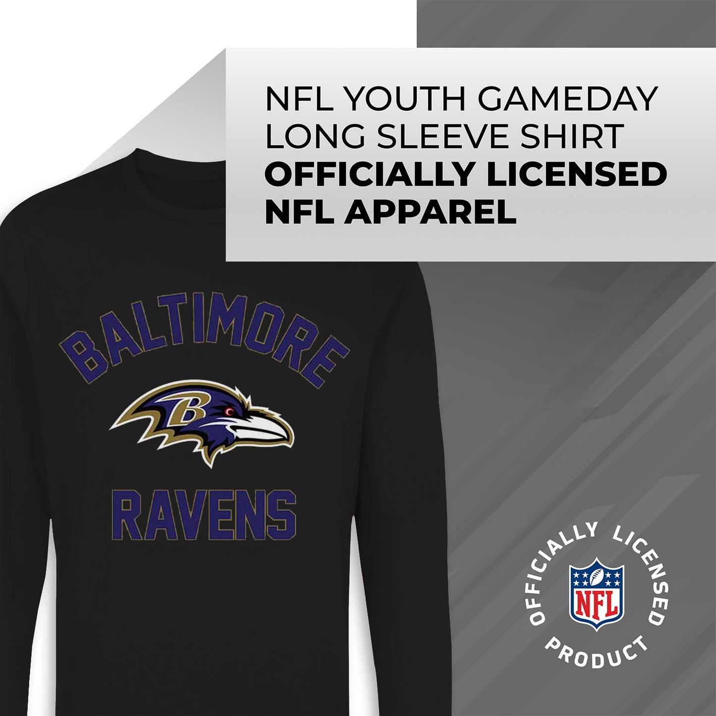 Baltimore Ravens NFL Youth Gameday Crewneck Sweatshirt - Black