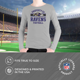 Baltimore Ravens NFL Youth Property Of Long Sleeve Lightweight T Shirt - Sport Gray