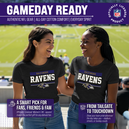 Baltimore Ravens NFL Women's Team Block Charcoal Tagless T-Shirt - Charcoal