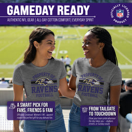 Baltimore Ravens NFL Womens Short Sleeve Property of Tshirt - Gray