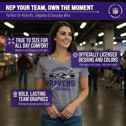 Baltimore Ravens NFL Womens Short Sleeve Property of Tshirt - Gray