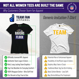 Baltimore Ravens NFL Womens Team Slogan Short Sleeve Tshirt - Black