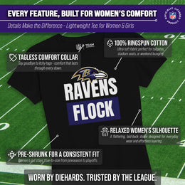 Baltimore Ravens NFL Womens Team Slogan Short Sleeve Tshirt - Black