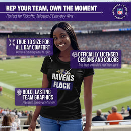 Baltimore Ravens NFL Womens Team Slogan Short Sleeve Tshirt - Black