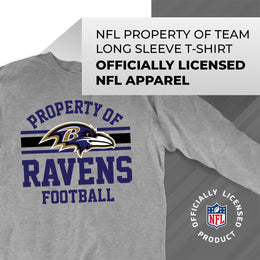 Baltimore Ravens NFL Adult Property Of Long SleeveT Shirt - Sport Gray
