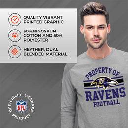 Baltimore Ravens NFL Adult Property Of Long SleeveT Shirt - Sport Gray