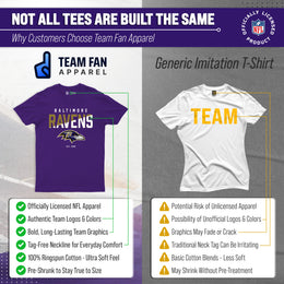 Baltimore Ravens Adult NFL Diagonal Fade Color Block T-Shirt - Purple