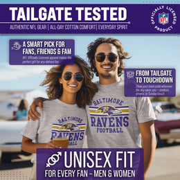 Baltimore Ravens NFL Adult Short Sleeve Team Stripe Tee - Sport Gray