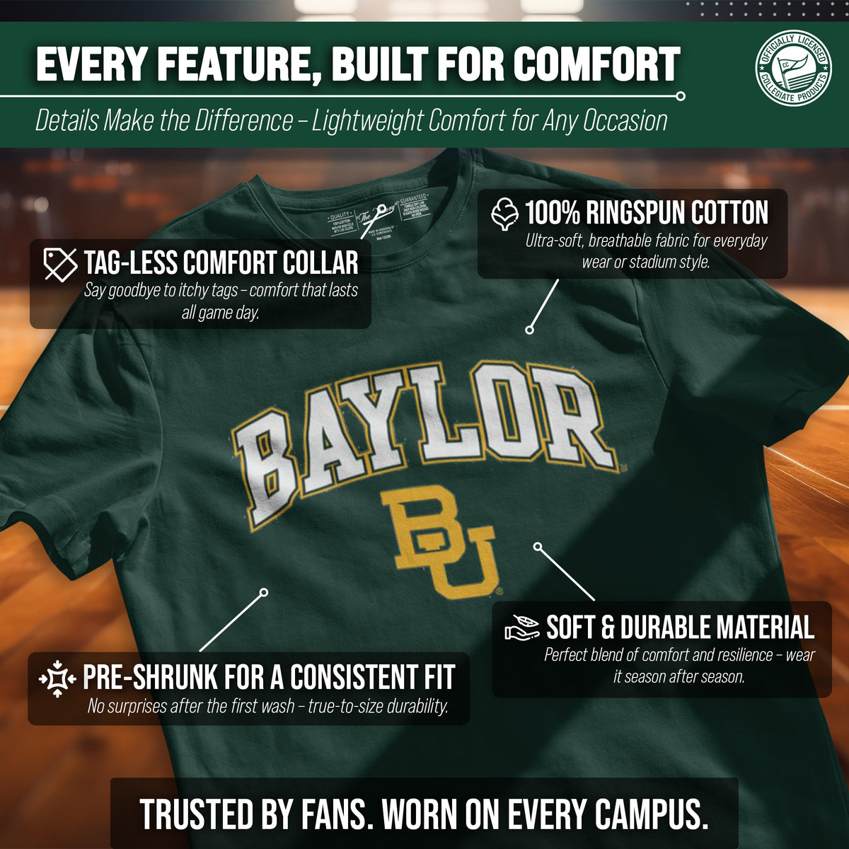 Baylor Bears NCAA Adult Gameday Cotton T-Shirt - Team Color