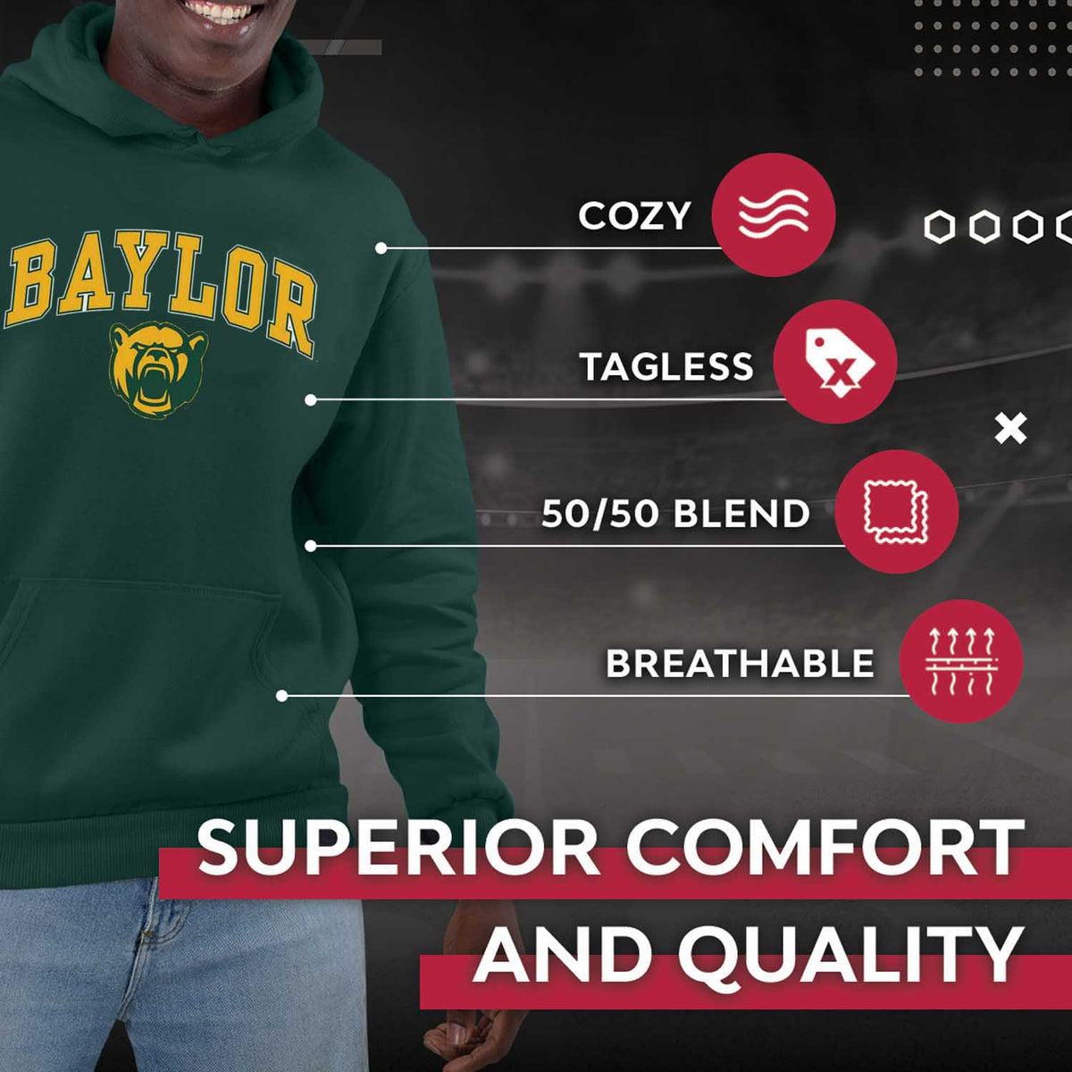 BAY Arch & Logo Gameday Hoodie - Green