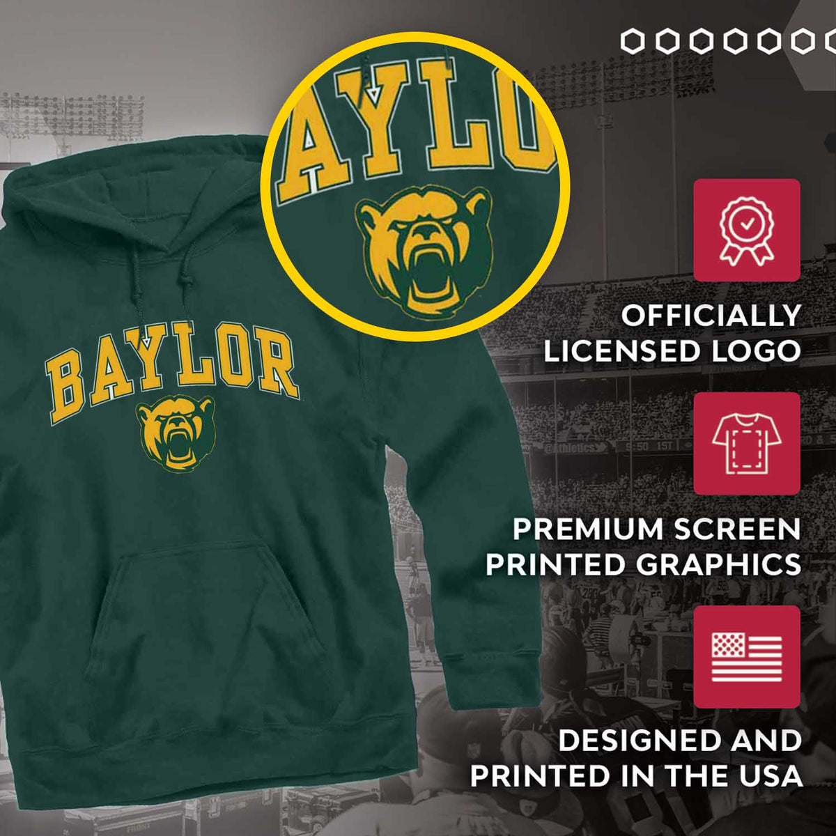 BAY Arch & Logo Gameday Hoodie - Green