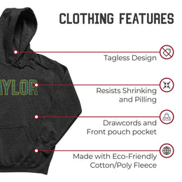 Baylor Bears NCAA Adult Cotton Blend Charcoal Hooded Sweatshirt - Charcoal