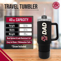 Boston College Eagles Collegiate 40oz Stainless Steel Travel Tumbler with Handle for Dad - Black