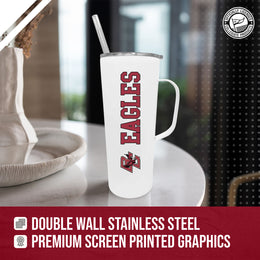 Boston College Eagles NCAA Stainless Steel 20oz Roadie With Handle & Dual Option Lid With Straw - White