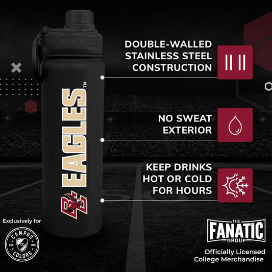 Boston College Eagles  Stainless Steel Water Bottle 24 oz Insulated - Black