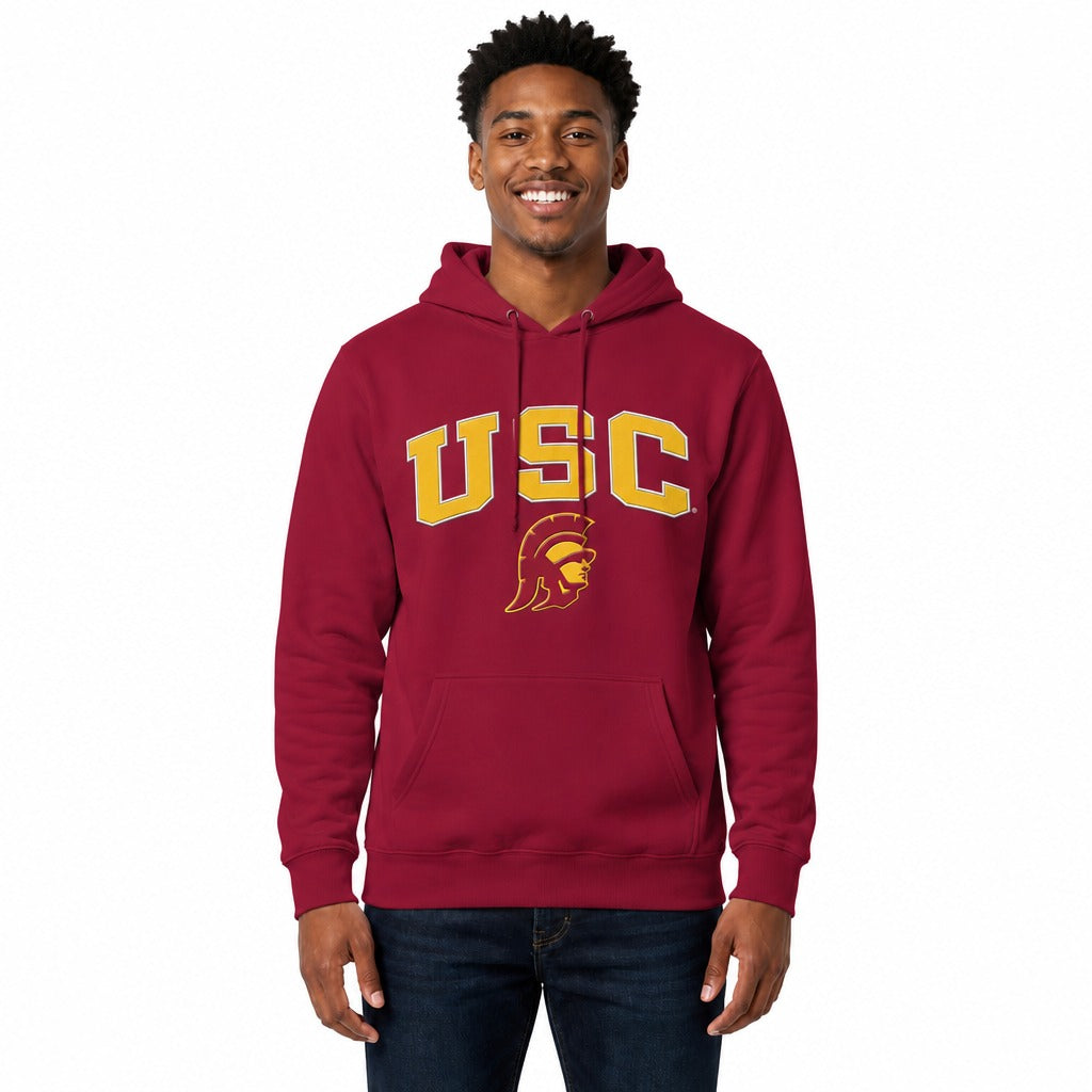 USC Trojans Arch & Logo Gameday Hoodie NCAA Fleece Pullover - Cardinal
