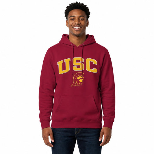 USC Trojans Arch & Logo Gameday Hoodie NCAA Fleece Pullover - Cardinal