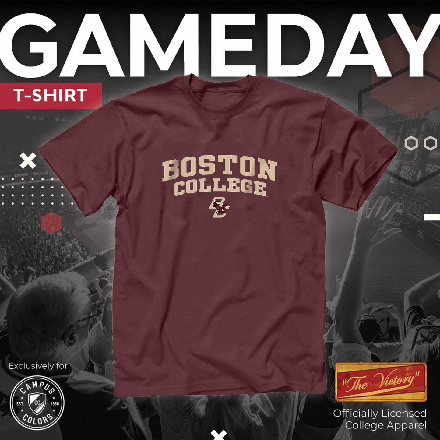 Boston College Eagles Campus Colors  Gameday Cotton T-Shirt - Maroon