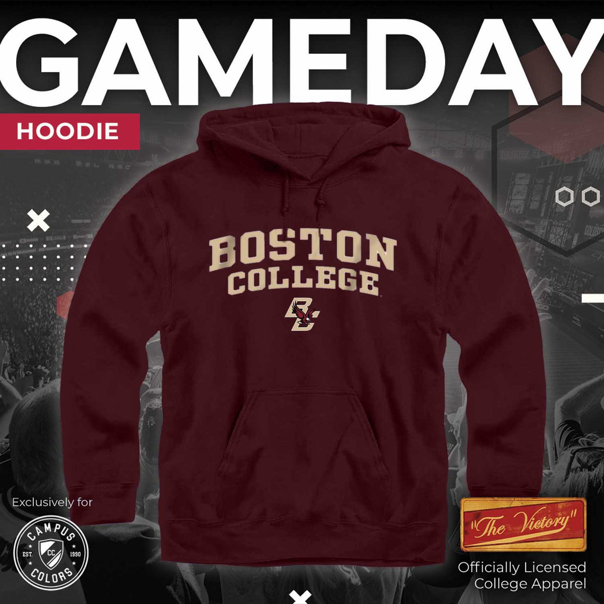 Boston College Eagles Arch & Logo Gameday Hoodie - Maroon