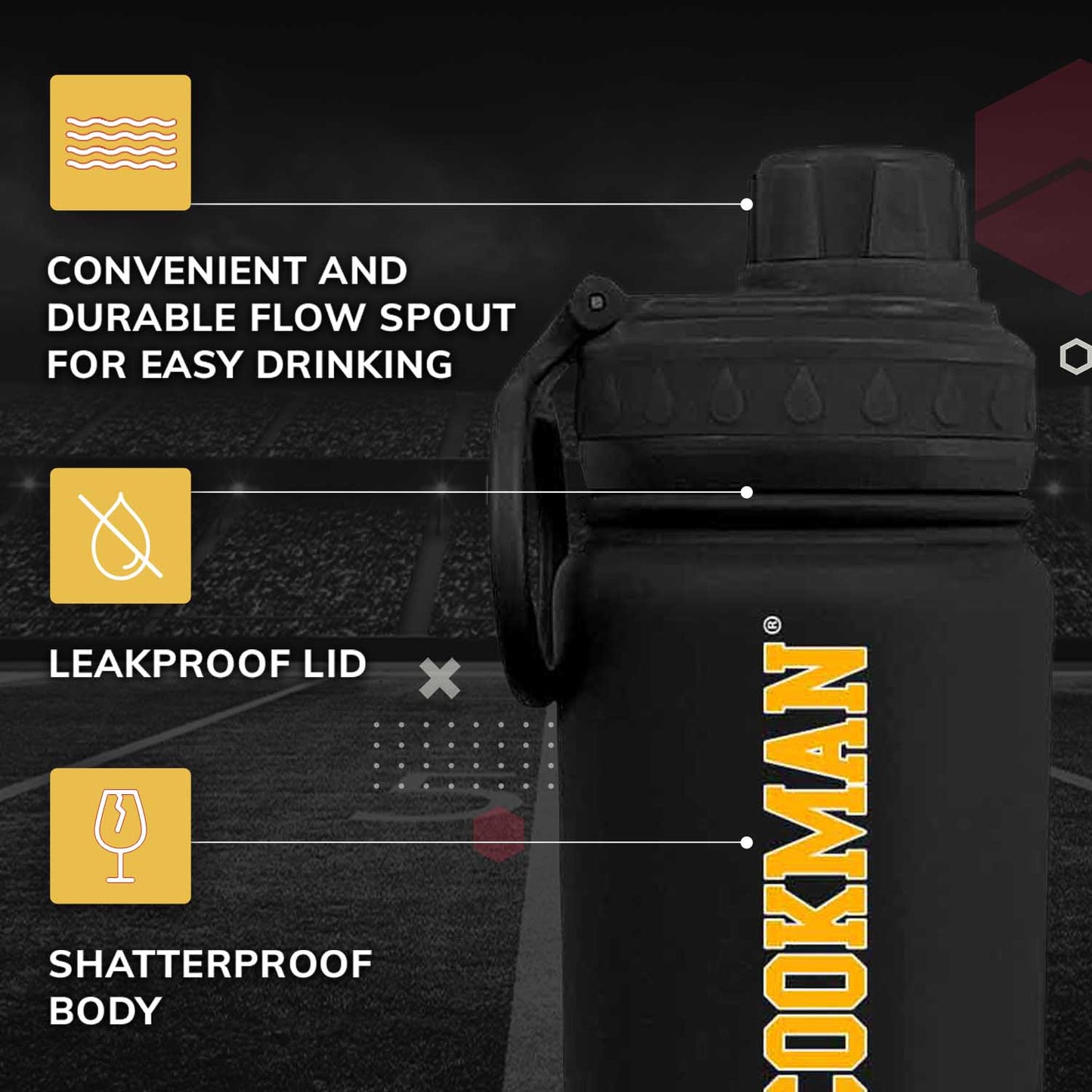 Bethune-Cookman University NCAA Stainless Steel Water Bottle - Black