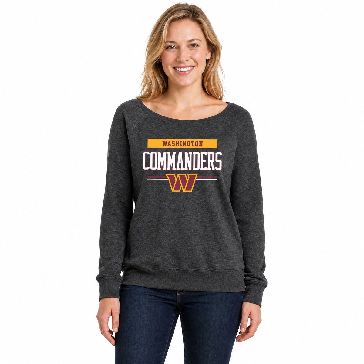 Washington Commanders  NFL Women's French Terry Crewneck - Charcoal