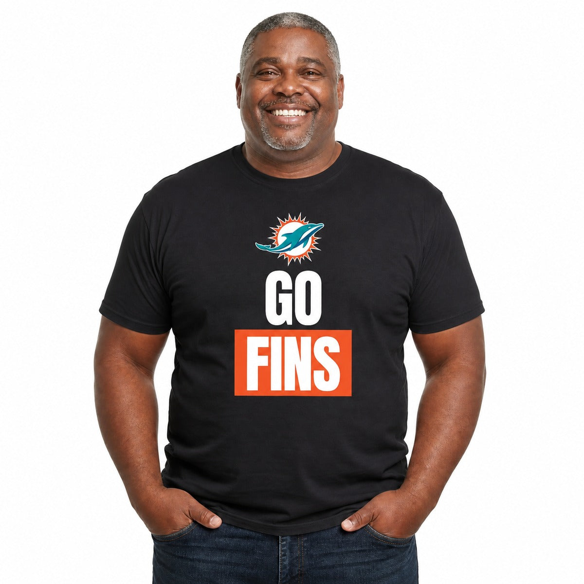 Miami Dolphins  NFL Team Slogan Short Sleeve T-Shirt Men Women Tee - Black