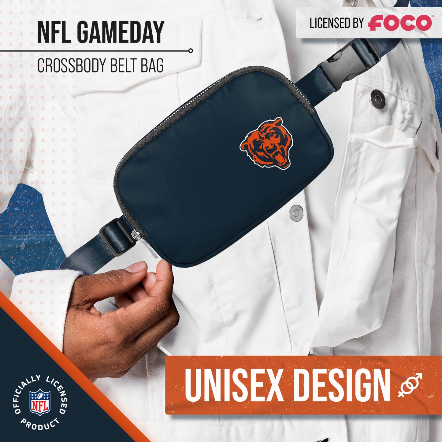 Chicago Bears NFL Gameday On The Move Crossbody Belt Bag - Navy