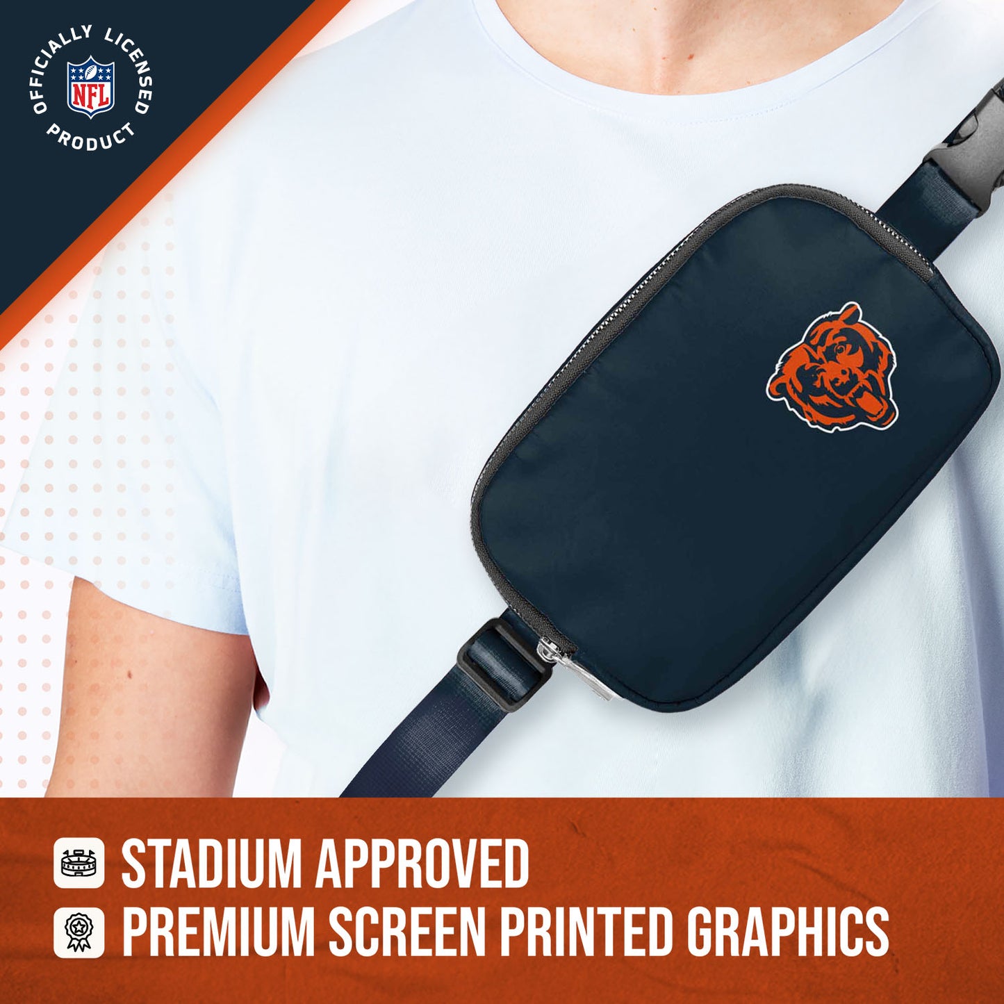 Chicago Bears NFL Gameday On The Move Crossbody Belt Bag - Navy